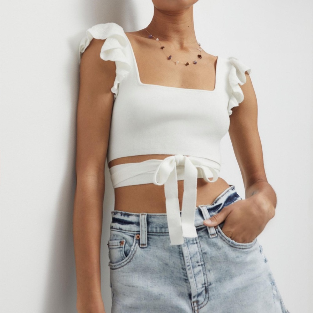 Urban Outfitters Carly Knit Wrap Top